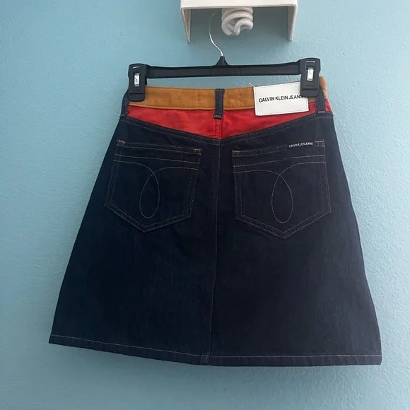 CALVIN KLEIN JEANS Color Block Denim Skirt - Picture 3 of 5